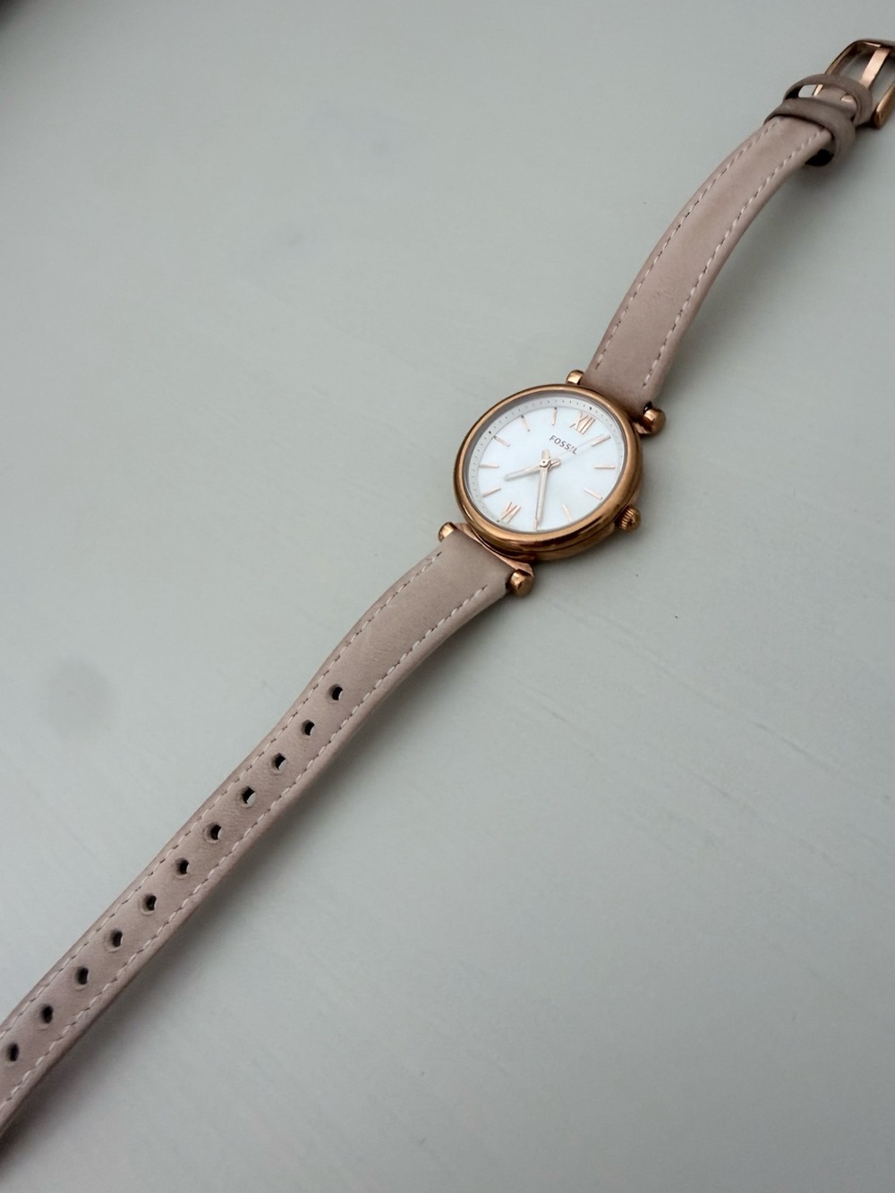 Fossil Leather Blush Pink Watch